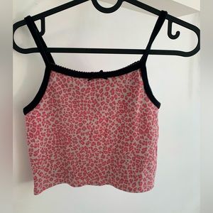 brandy melvile pink leopard print tank